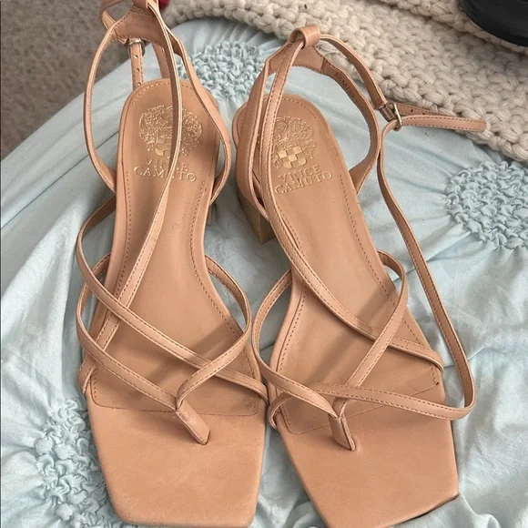 Vince Camuto Nude Strappy Sandals - Picture 1 of 2